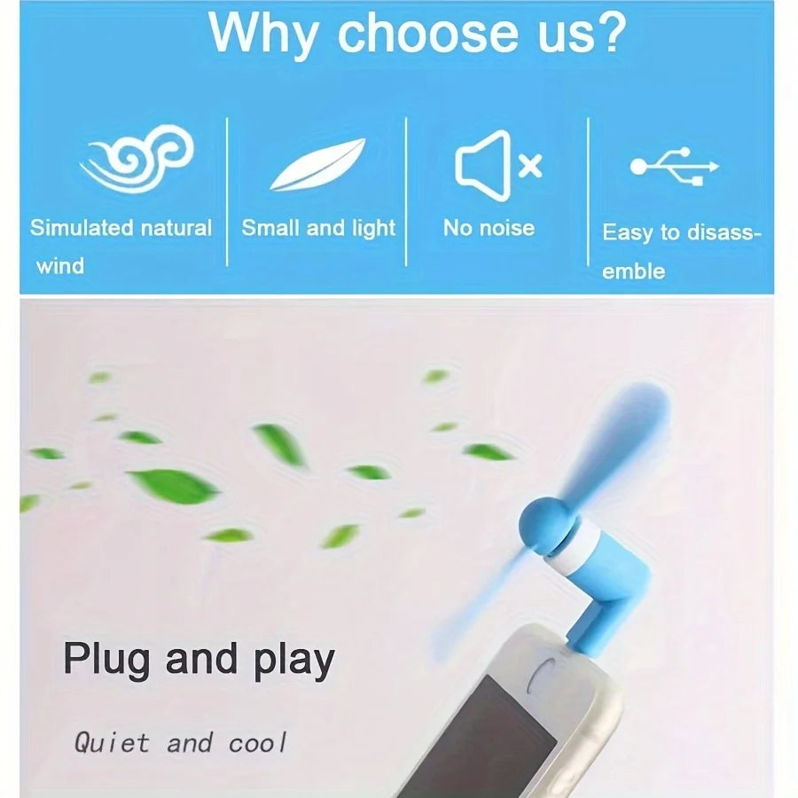 Portable fan for mobile phone
